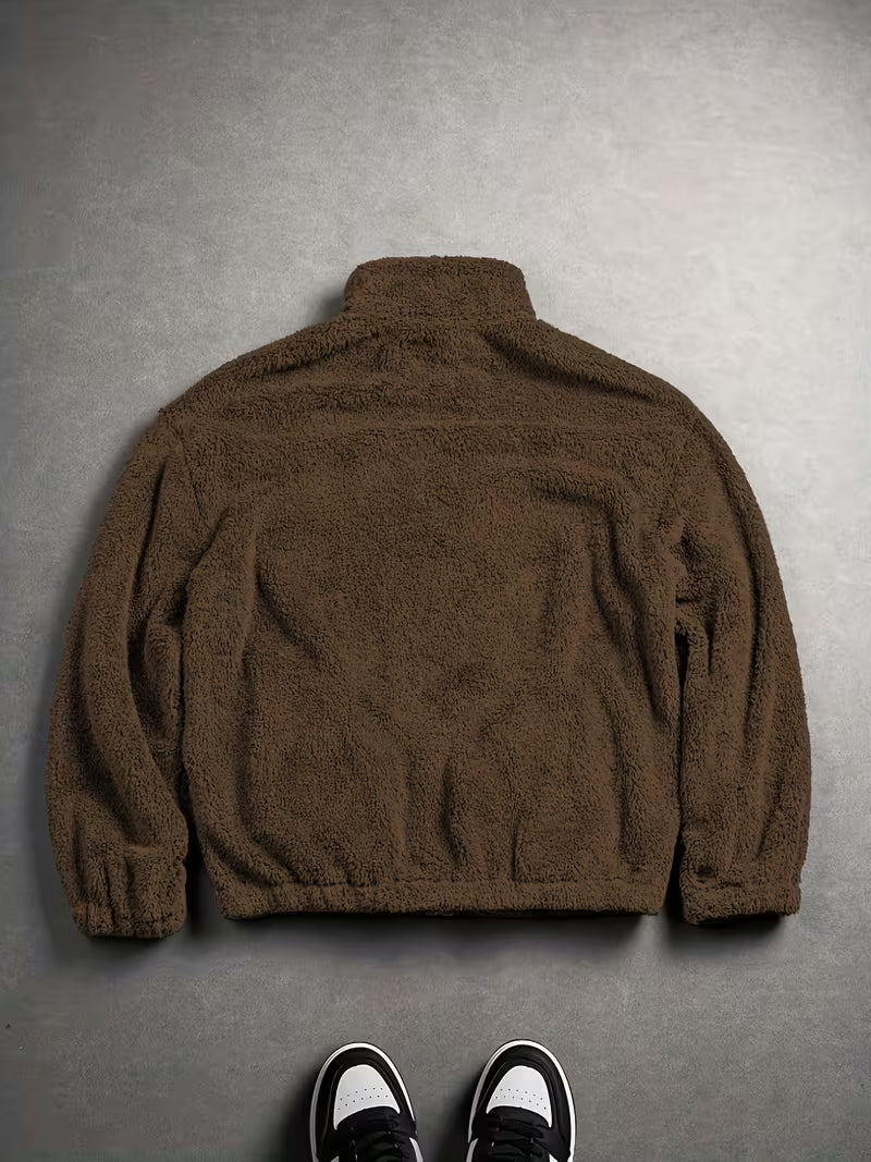 Men'S Casual Embroidered Velvet Jacket