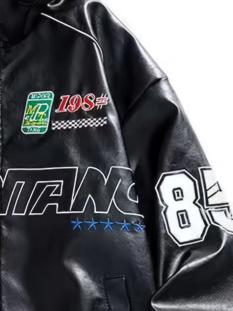 Men'S Stylish White Bomber Jacket with "MEPINKANG" Print - Zip-Up, Long Sleeve, Polyester, Casual Outerwear, Casual Outerwear | Modern Men'S Jacket | Zippered Jacket