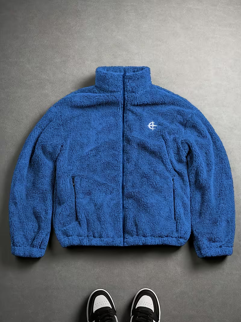 Men'S Casual Embroidered Velvet Jacket